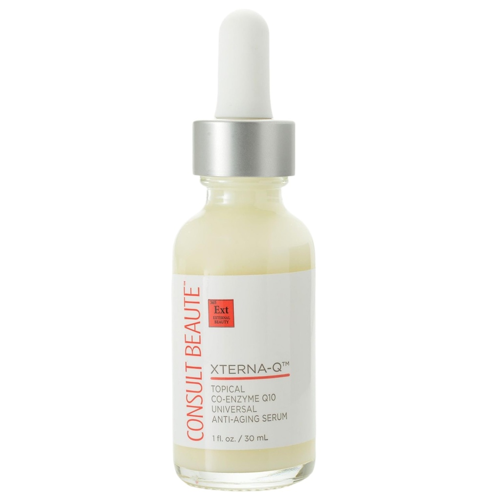 Consultare Beaute XTERNA-Q COEnzyme Q10 Siero antiinvecchiamento per viso e collo, Peptidi CoQ10, Olio di frutta bergamasco, Cura della pelle antiossidante 1 Fl. Oz.