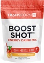 TransformHQ Boost polvere bere Stick Packets, fragola Lemonade, 7 Pack, integratori energetici per le donne e gli uomini, con caffeina, vitamina B12, B9, B6 & B3