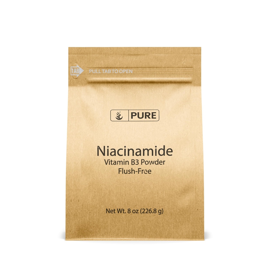 PURE INGREDIENTI ORIGINALI Niacinamide (8oz) Polvere di vitamina B3 senza fluido, supplemento dietetico