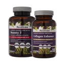 ResVitale Beauty 3 - Integratore per la cura della pelle con collagene, Keratin & Elastin - 90 capsule & Collagen Enhance - Integratore di bellezza con acido ialuronico & Resveratrolo - 60 capsule