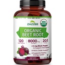 Zazzee USDA Organic Beet Root 8000 mg Resistenza 20:1 Estratto, 120 Vegan Quick Release Capsule, Black Pepper Extract for Enhanced Absorption, Supports Nitric Oxide Production, Non-GMO, Made in the USA