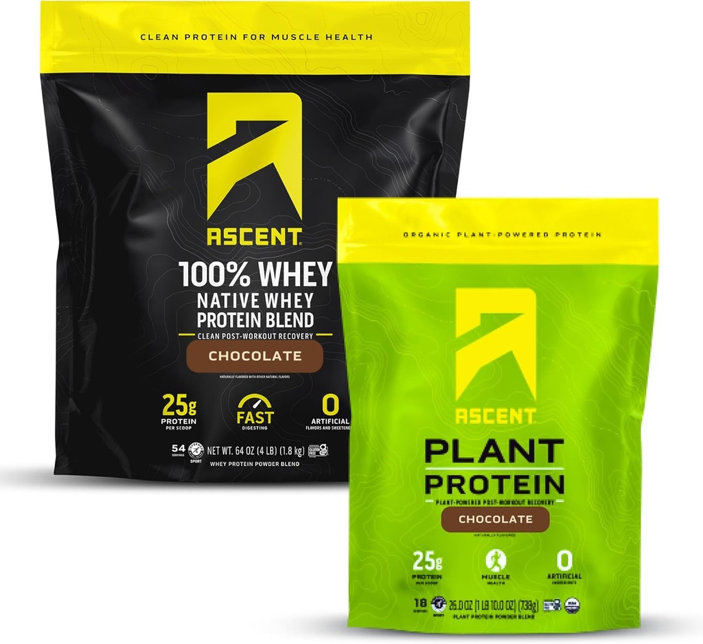 Ascesa Whey 4 lb + Polvere proteica vegetale 18 Serve - Cioccolato