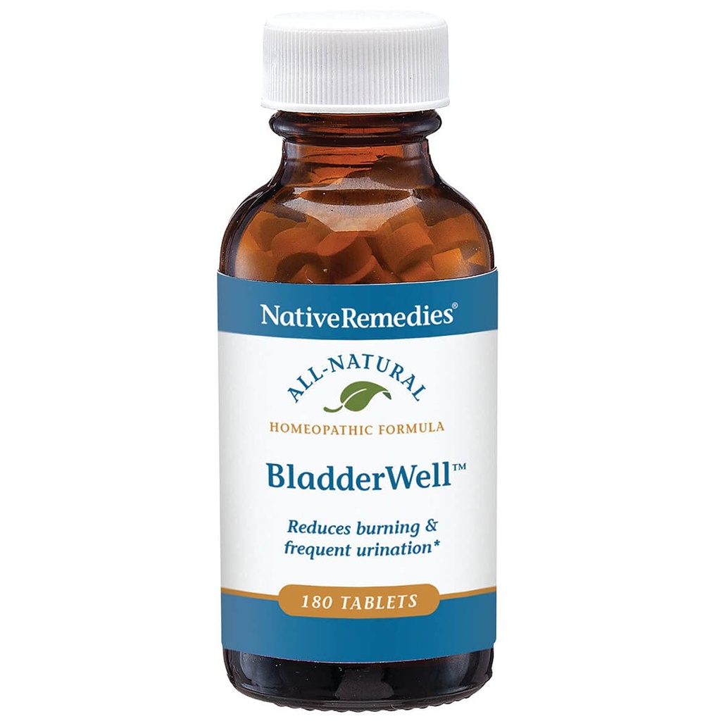 Rimedi nativi BladderWell compresse - Formula omeopatica naturale per la combustione e l'urinazione frequente - Supporta la salute della vescica - 180 compresse