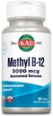 KAL Vitamina B12 Methylcobalamin 5000mcg, Energia sana, Metabolismo, Nerve & Red Blood Cell Support, * Fast Dissolve ActivMelts, Assorbimento ottimale, Natural Raspberry Flavor, 90 Servings, 90 Micro Tabs