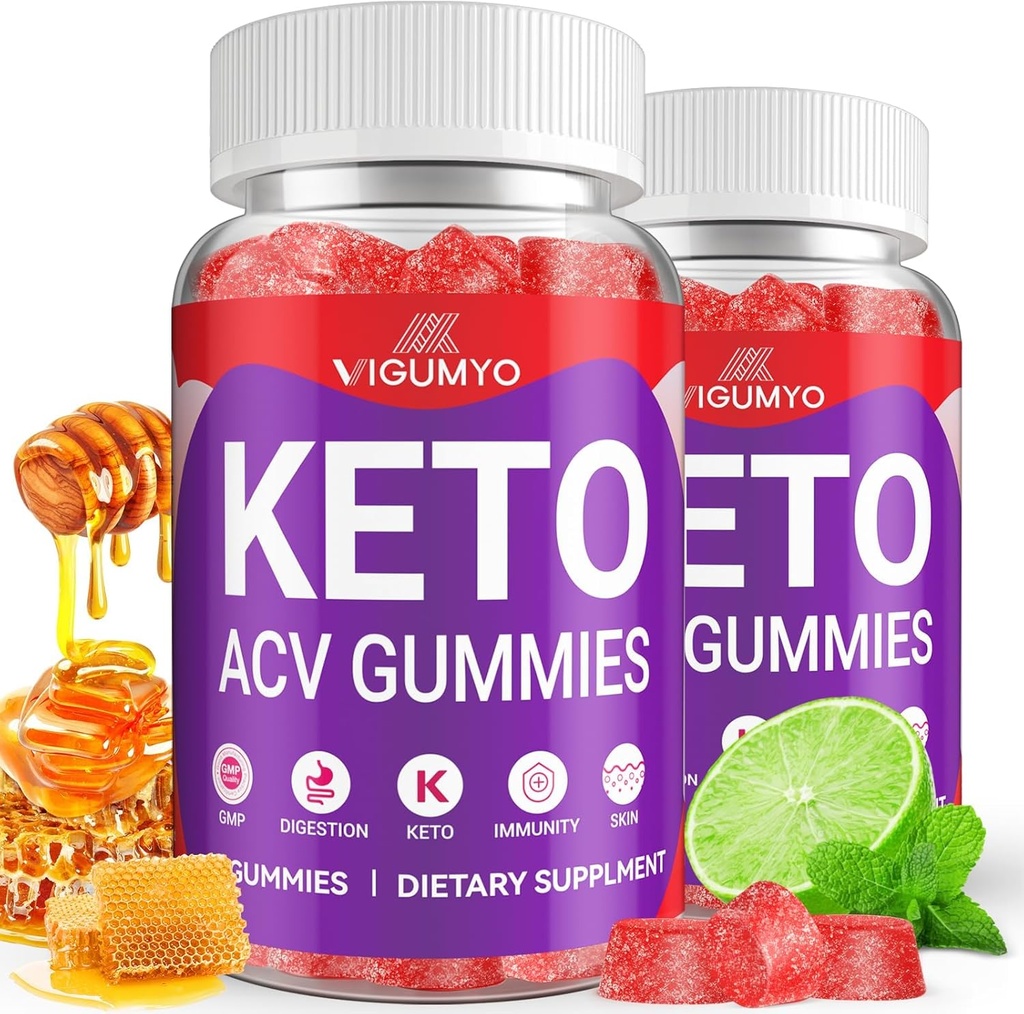 Keto ACV Gummies 1500MG Aceto di sidro di mele Keto formulato con polvere di succo di barbabietola di melograno B12 Vegan Non OGM 120 Gummies