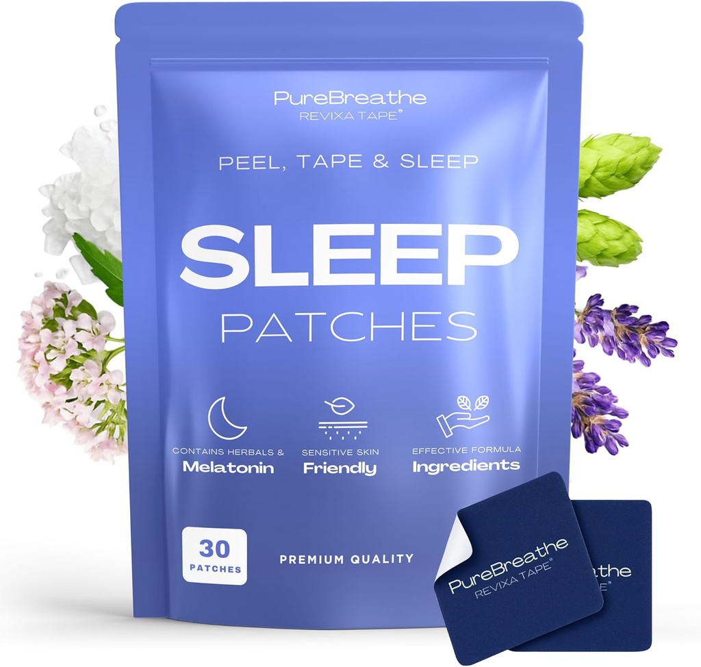 Patch Premium Sleep per Adulti - 30 Pack | Patch Melatonin Extra Forza con L-teanina & Ashwagandha - Patch Dorminte per notti riposanti, Skin-Friendly & Confortevole - Fast-Acting, Long-Lasting