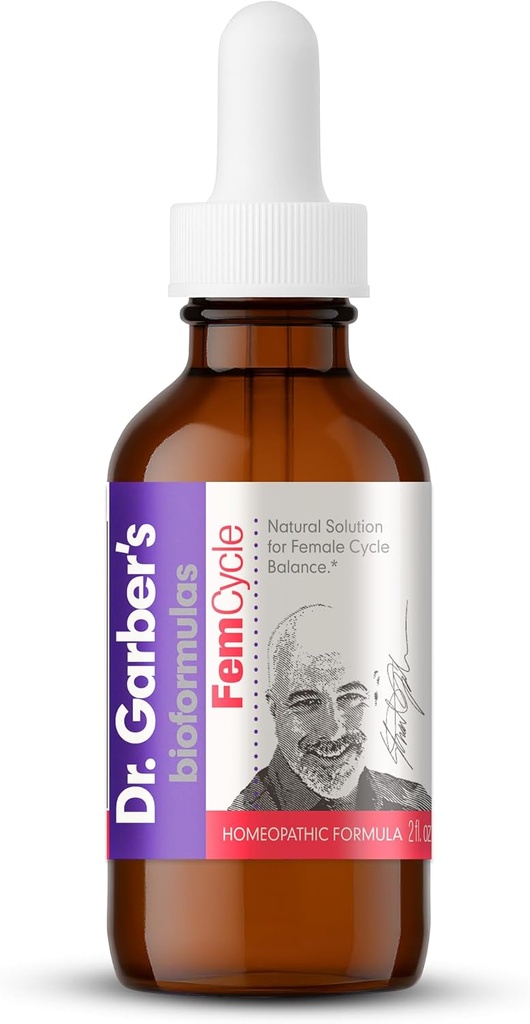 Dr. Garber's Natural Solutions Fem Cyle Oral Drops - Gemmotherapy Liquid Supplement to Balance Hormones and Relieve PMS, PMDD, Hot Flashes, Menopause e sintomi mestruali - 60ml