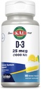 KAL Vitamina D-3 1000 IU | Natural Lemon Flavor ActivMelt Micro Tablet | Healthy Immune Function & Bone Support | 100ct