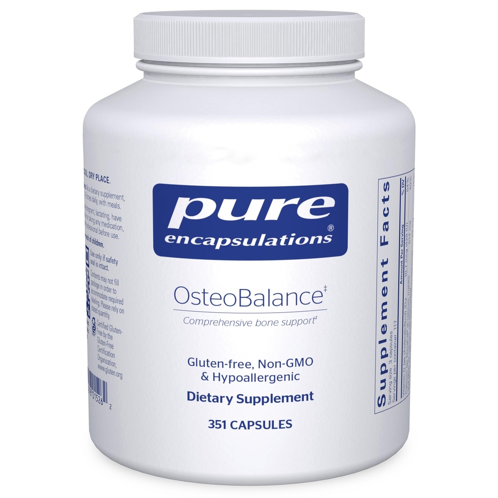 Pure Encapsulations OsteoBalance | Supplemento anallergico per promuovere l'assorbimento del calcio e migliorare la mineralizzazione sana dei denti* | 351 capsule