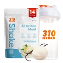 310 Nutrition All-in-One Meal Sostituzione Shake Polvere w/Shaker Cup Starter Kit - High Protein Fiber Rich Vegan Superfood Blend - Sugar-Free, Keto & Paleo Friendly, Carb basso - Vanilla Creme 14 srv