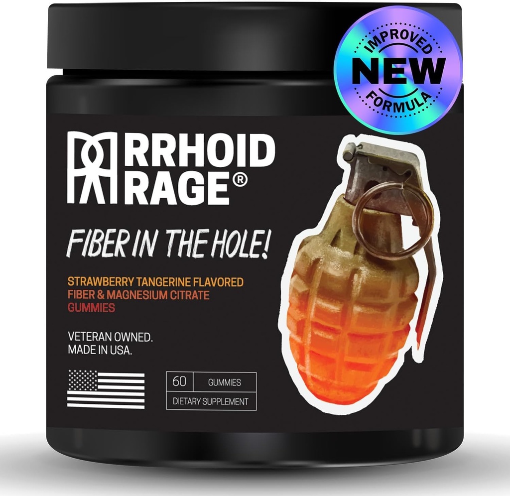 Fibra e Magnesio Gummies, Made in USA, Supporta la salute digestiva, Allevia la costipazione, aiuta a prevenire le emorroidi, ha sia fibra solubile che insolubile, 60 ct (1)
