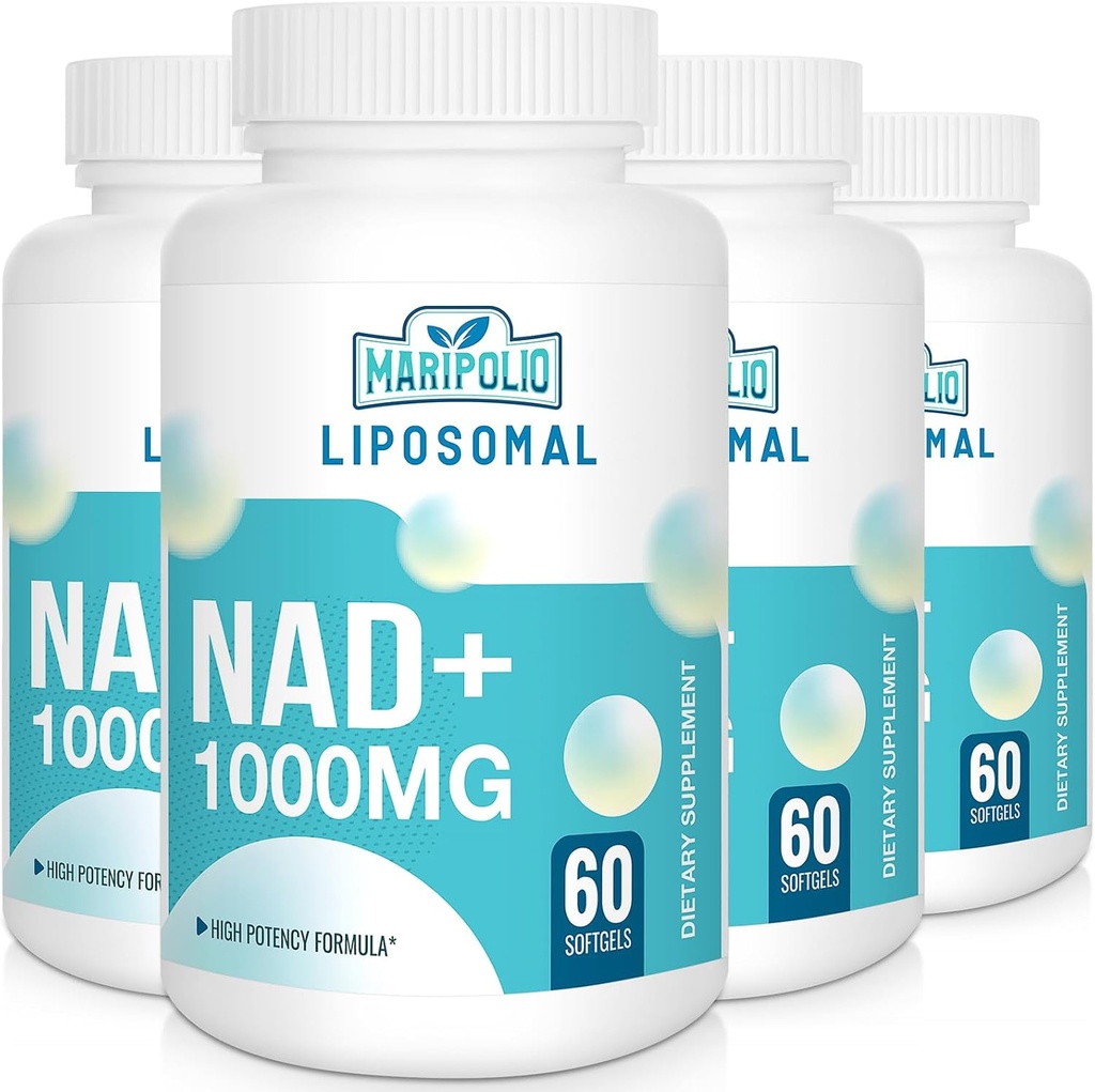 Liposomal NAD+ Supplemento 1000 mg | Pontecy NAD più alta | Max Absorption | Supplemento NAD puro | Riparazione dell'energia e del DNA, Difesa dell'invecchiamento, Funzione cerebrale | 240 Softgels