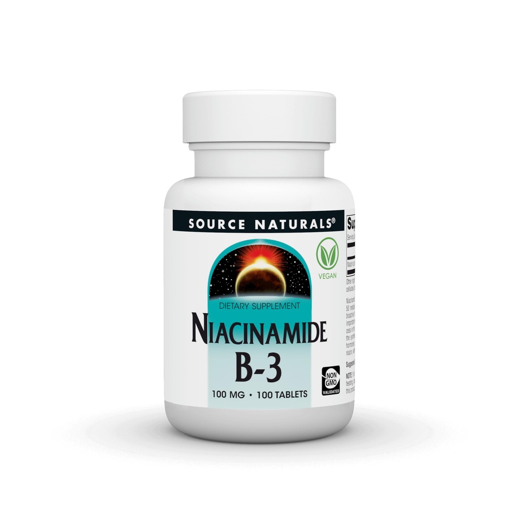 Fonte Naturals Niacinamide B-3, 100 mg Integratore alimentare - 100 compresse