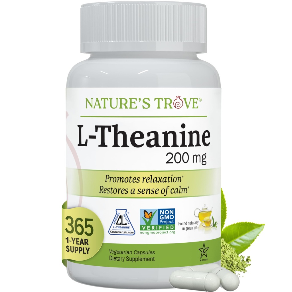 Natural's Trove L-Theanine 200mg Super Value Size - 365 capsule vegetariane