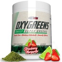 EHP Labs OxyGreens Super Greens Powder - Spirulina & Chlorella Superfood, Polvere di succo verde & Greens Integratori con fibra prebiotica, Antiossidanti e supporto immunità, 30 Serve (Strawb. Margarita)