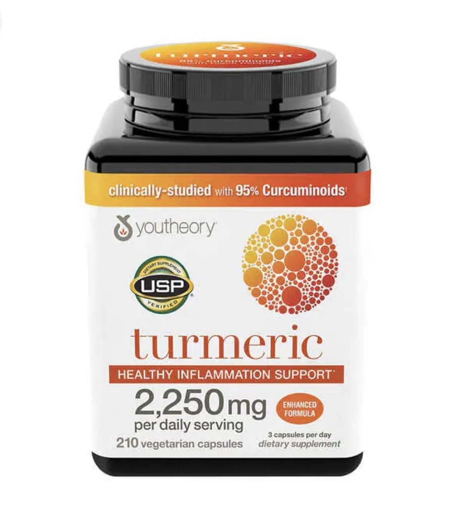 Integratore della curcumina tuteorica con la bioperina di pepe nero, potenti proprietà antiossidanti per il supporto dell'infiammazione congiunta e sana 2250 MG 210 capsule