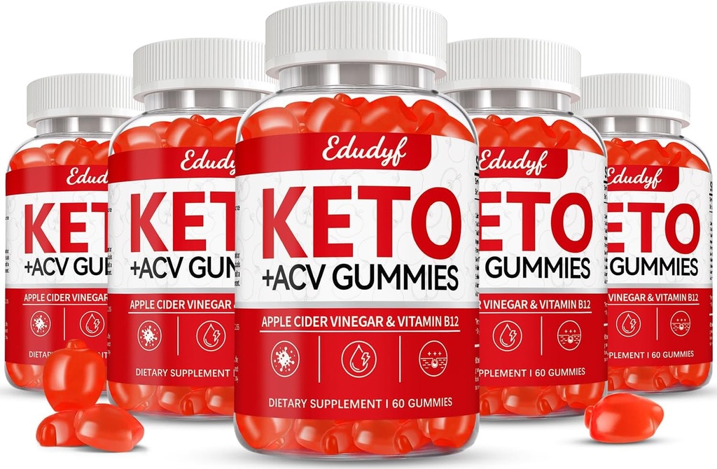 Keto ACV Gummies, Gluten & Sugar Free Apple Cider Vinegar Supplemento per Uomini & Donne - 300 Gummies (1500 mg-5 Pack)