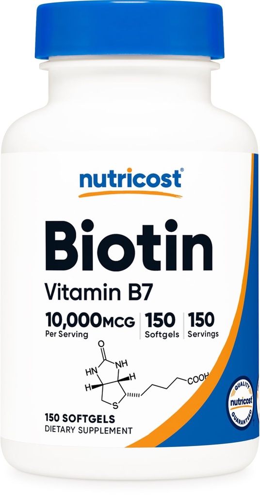 Biotina Nutricost (10.000mcg) 150 Softgels - Senza glutine, Non OGM