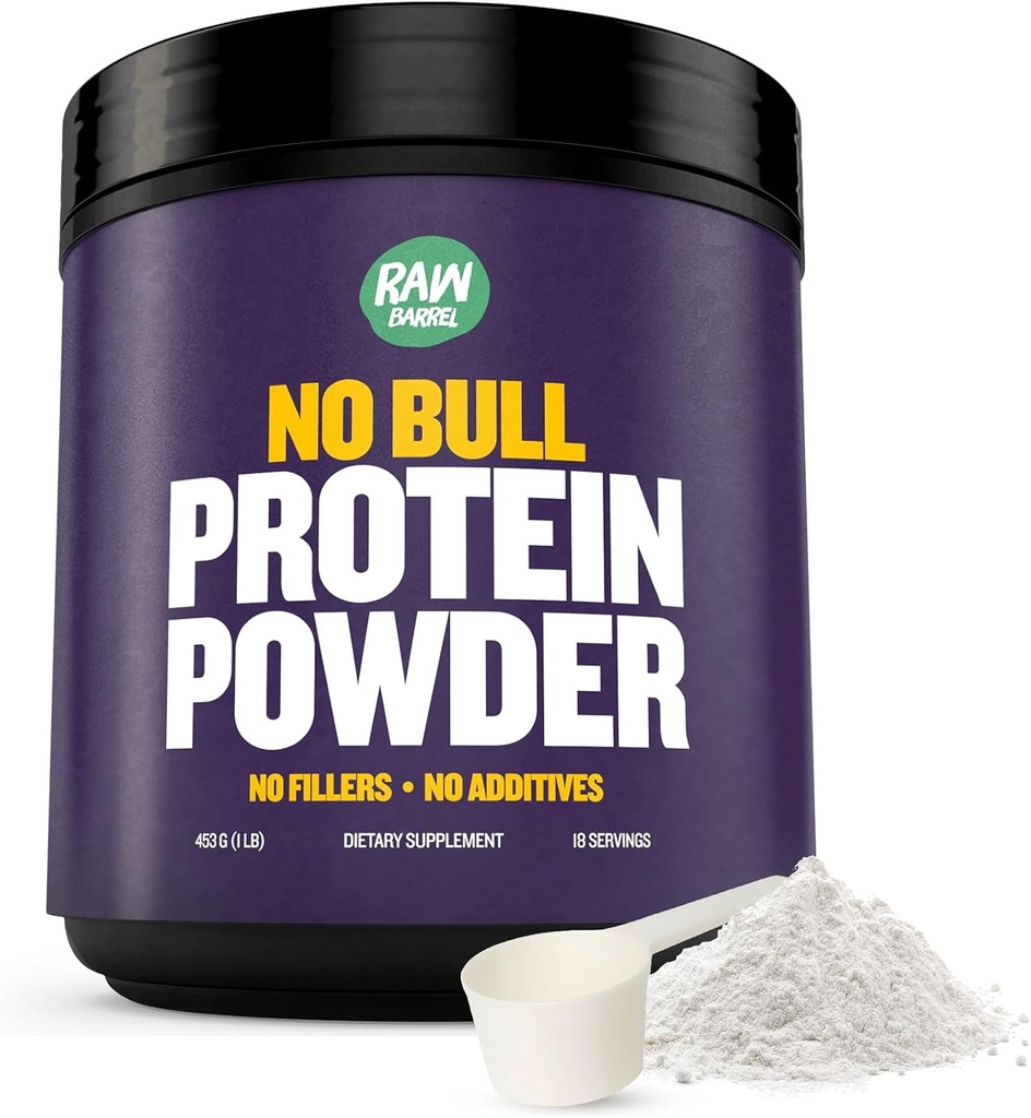 2lb No Bull polvere di proteine del siero non aromatizzata, supplemento di siero puro, istantaneo, proteine elevate, carb basso, senza riempitivi, senza additivi, senza aroma