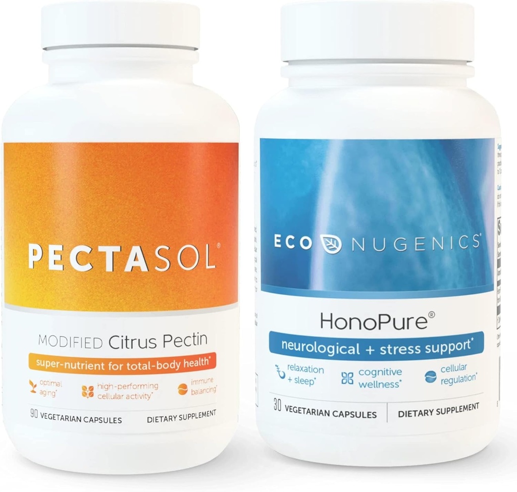 EcoNugenics Ultimate Cellular Health & Immune Support Pack | HonoPure - Magnolia Bark Extract, 30 capsule | PectaSol-C Citrus modificato Pectin, 90 capsule Bundle