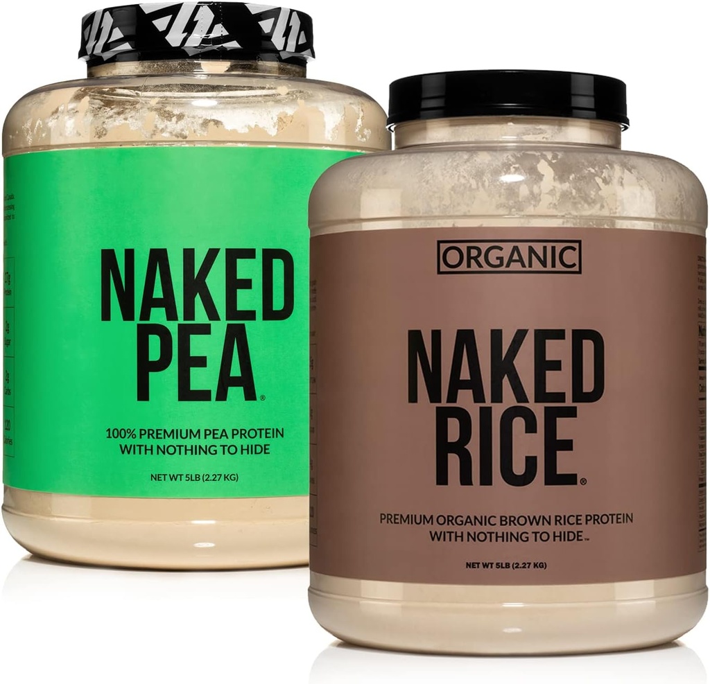 NAKED Vegan Protein Bundle: 5LB Pea non aromatizzata e 5LB Riso biologico