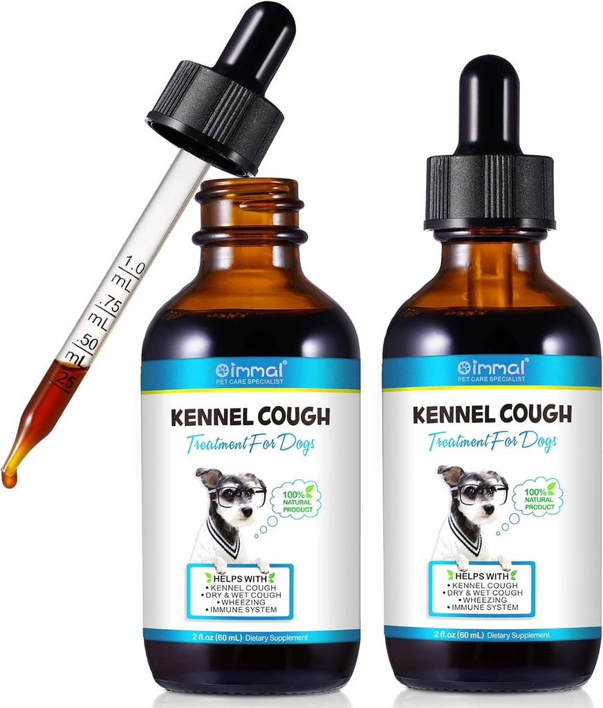 Tosse del Kennel per il trattamento della tosse del cane, supplemento naturale della tosse per cani, sollievo della congestione del cane, sollievo allergia del cane liquido (2 Fl Oz (Pack of 2))