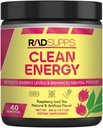 Energia pulita - Polvere pre allenamento per gli uomini e le donne con aminoacidi BCAAs, polvere di bevanda di energia, polvere di energia dell'aminoacido per l'energia & messa a fuoco - 40 porzioni (12.7 oz, tè freddo del lampone)