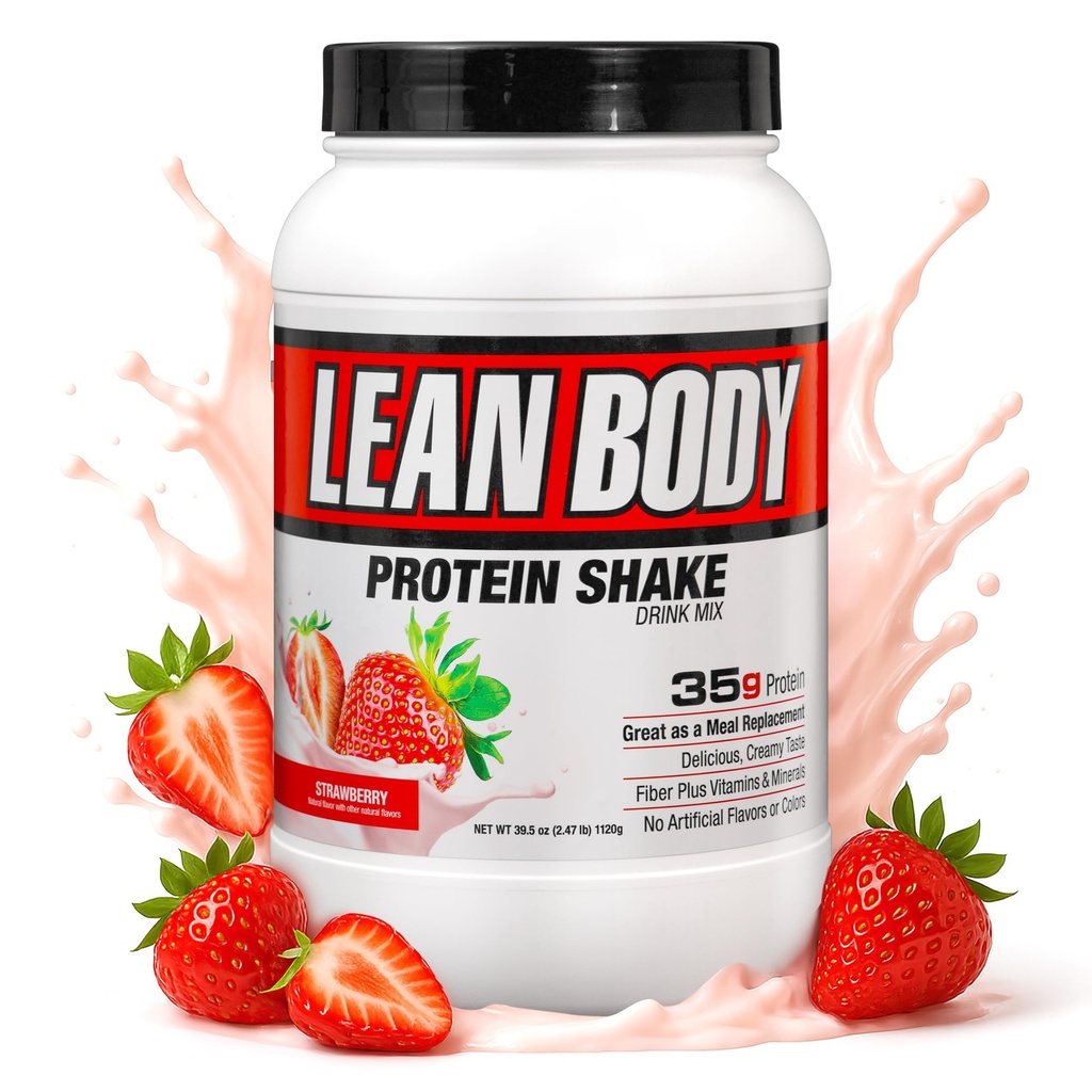 Labrada Nutrition Lean Body Hi-Protein Shake, Fragola, 2.47-Pound Tub Strawberry PACKAGING MAY VARY