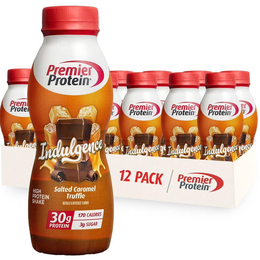 Agitazione proteica, 30g Protein, 3g Zucchero, Tartufo di Caramel salato, 11,5 fl oz, Confezione da 12