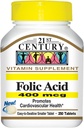 21st Century Folic Acid 400 mcg compresse, 250-Pack di 2)