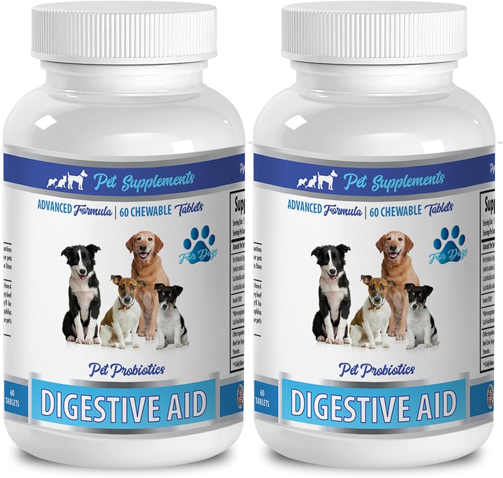 additivo alimentare per il cattivo respiro - PROBIOTICHE D'AID DOG DIGESTIVE - APPROACH NATURALE - SOLUZIONE PER LA BREATH E GAS - COUNTER DIARRHEA - allergie probiotici per cani - 2 Bottiglie (120 Treats)