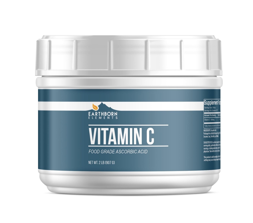 Polvere di vitamina C degli elementi terrestri (2 lb), acido ascorbico, supplemento e detergente