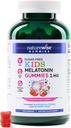NatureWise Kids Melatonin 1 mg Gummie senza zucchero per bambini Età 4 &amp; Up - Non-Habit Forming Sleep Aid - Strawberry Flavored - Vegan, No Gluten, Non-GMO - 180 Count[6-Month Supply]