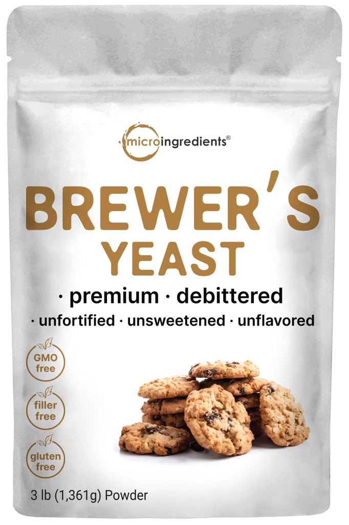 Polvere di lievito di birra per la allattamento, 3lbs (90 Serve) | Debittered Brewers lievito per il supporto per l'allattamento al seno | Grande per biscotti di allattamento & Tea | Rich Vitamin B Complex & Protein Source | Non OGM
