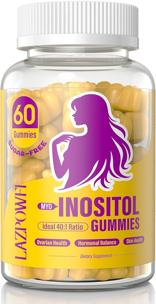 Inositol Gummies con Myo-Inositol & D-Chiro Inositol,Vitamin D3,Magnesium Glycinate& Zinc - Ideal 40:1 Ratio - 30 giorni di alimentazione-99