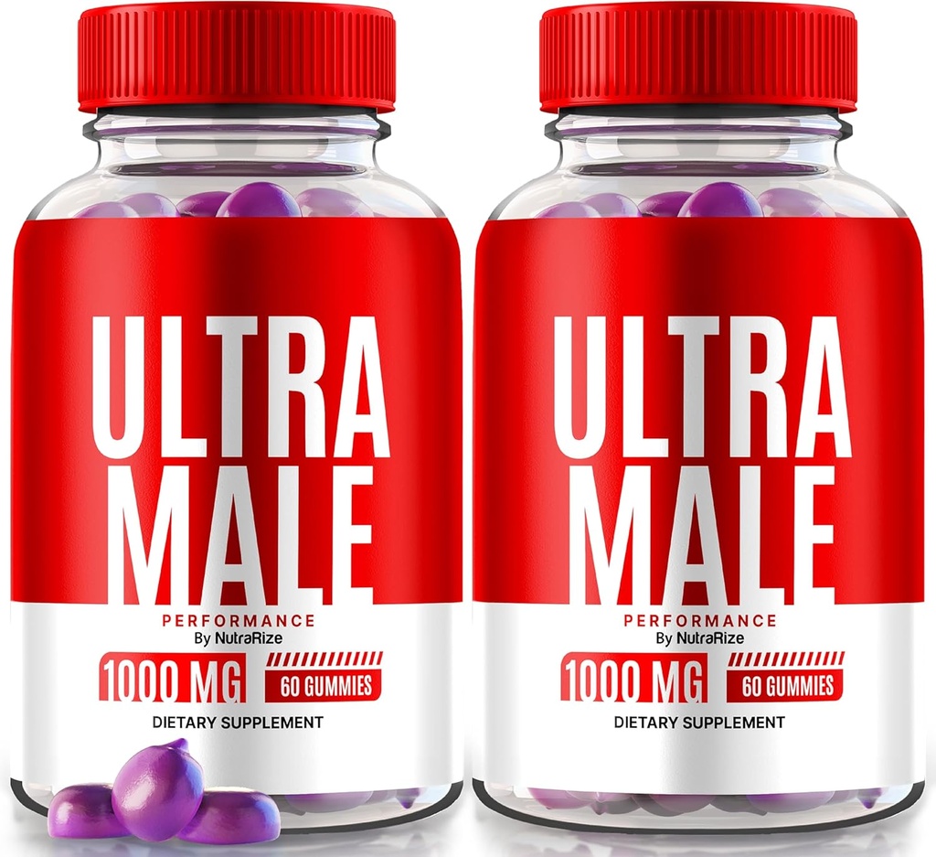NutraRize (Pack of 2 Ultra Male Gummies 1000 MG, Vitamin Gummies, Tutto Natural Supplement to Boost Daily Performance and Overall Health, Official UltraMale Recensioni (120 Gummies)