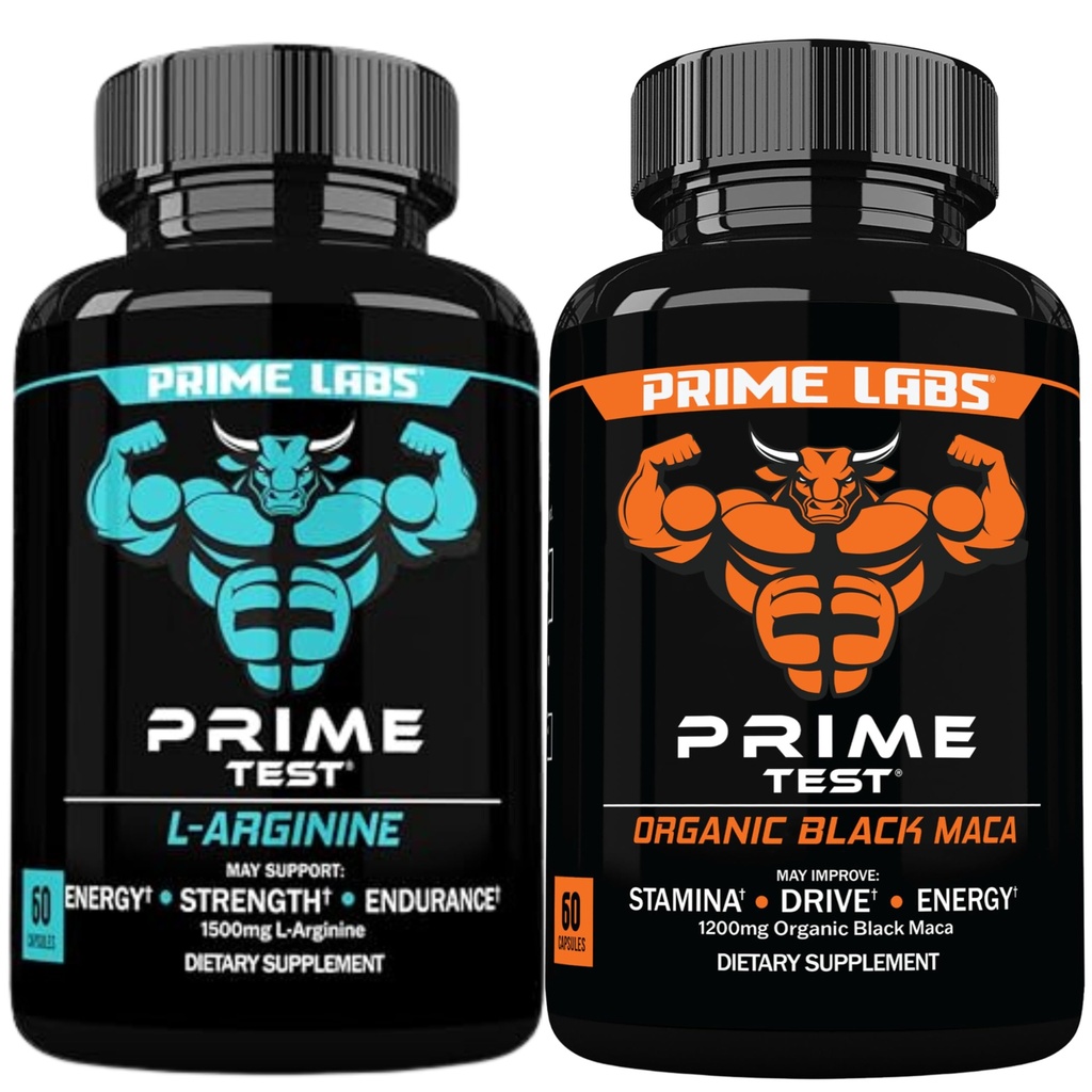 Prime Labs L Arginina (60 ct) + Capsule Maca Nere Organici (60 ct)