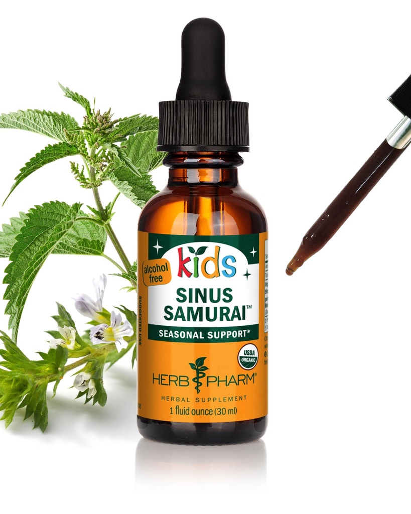 Herb Pharm Kids Certified- Alcohol-Free Sinus Samurai Liquid Herbal Formula, Organico, 1 Fl Oz