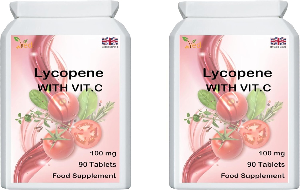 Ved Lycopene Supplemento | 100mg 90 compresse (Pacchetto di 2)