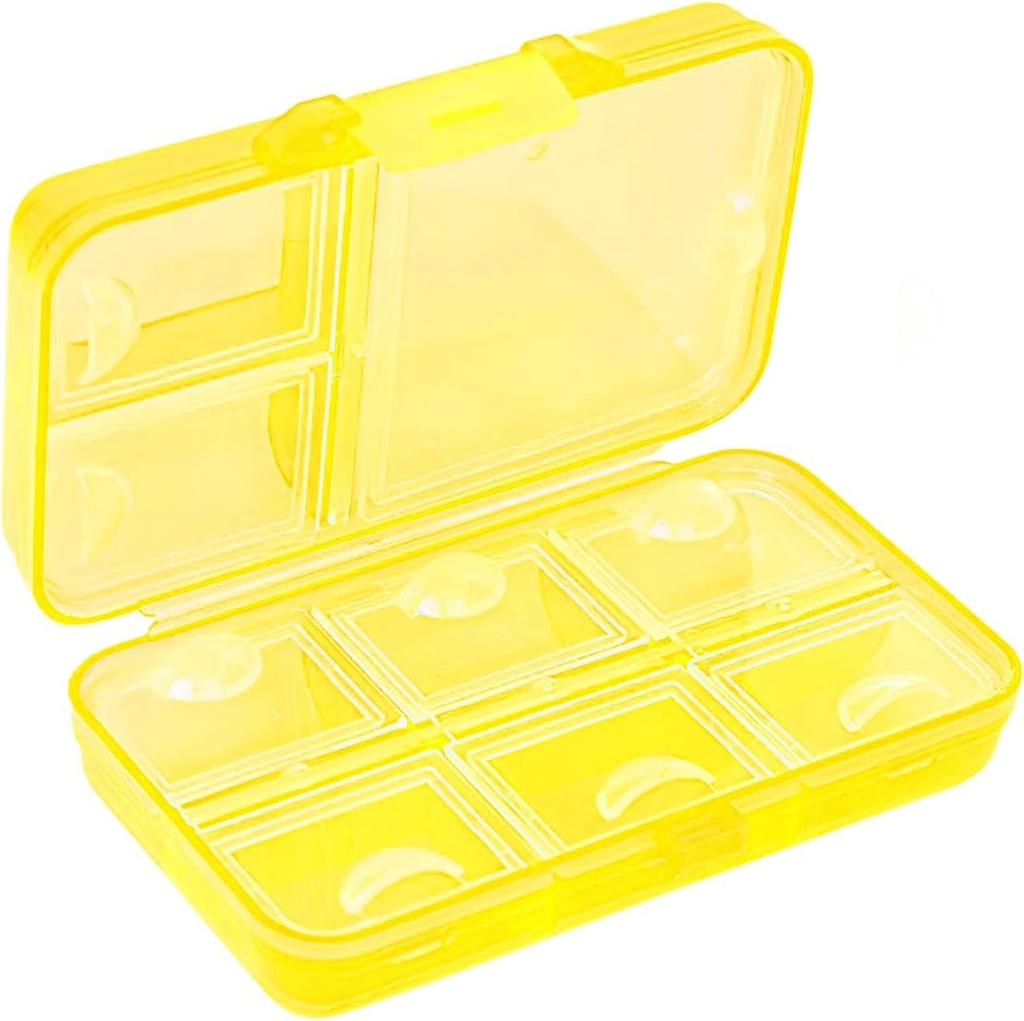 Organizzatore di pillole, caso di pillole portatile, 9 scomparti Moisture-Proof Travel Pill Case per vitamine, Medicina, Olio di pesce, Supplementi, Dispenser di pillole (giallo)