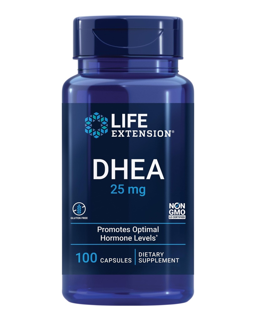 Estensione della vita Lithium 1000 mcg e DHEA 25 mg - Salute del cervello, Anti-invecchiamento, Longevità, Integratori di salute immuni e sessuali - 100 Conte