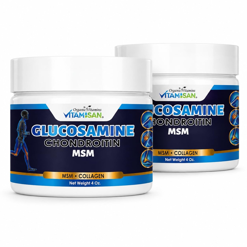 VITAMISAN Glucosamina Condroitina MSM Collage e Arnica Crema 4 OZ 2 Confezione