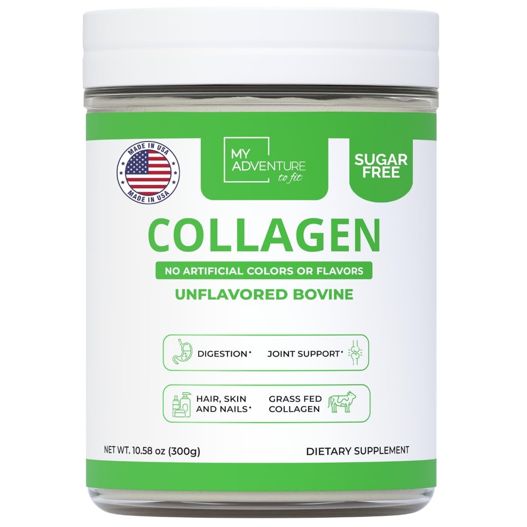 La mia avventura per adattarsi al collagene idrolizzato per le donne - polvere di collagene di erba Fed per la crescita del muscolo e polvere di proteine del collagene - polvere di collagene di Keto per Joints & Gut Health - Bovine non aromatizzato 300g