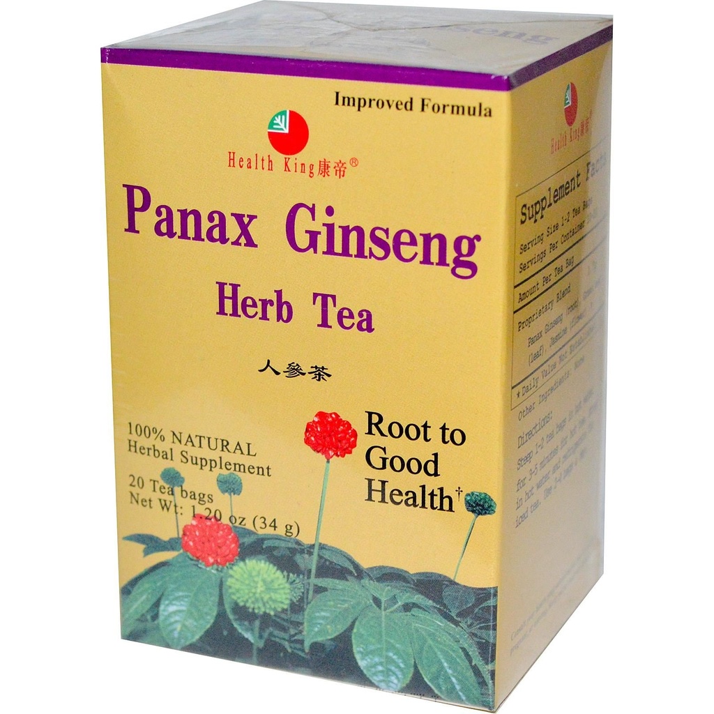 Salute King Panax Ginseng Herb Tea, Teabag, 20 Conte Box