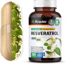BIO KRAUTER Resveratrolo Supplemento capsule 600 mg - 100 contatori - Sorgente naturale antiossidante - Polvere di resveratrolo puro del 98% - Vegan