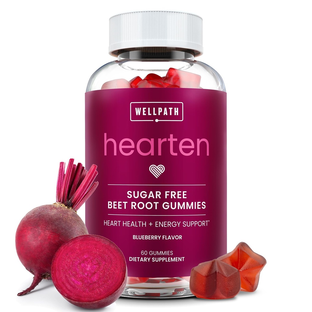 WellPath Beet Root Gummies (Sugar Free - Blueberry Flavor) 1500 mg | Beet Gummies for Blood Pressure Support | Super Nitric Oxide Gummies | Tasty Beets Chews | Antiossidanti | 60 Ct