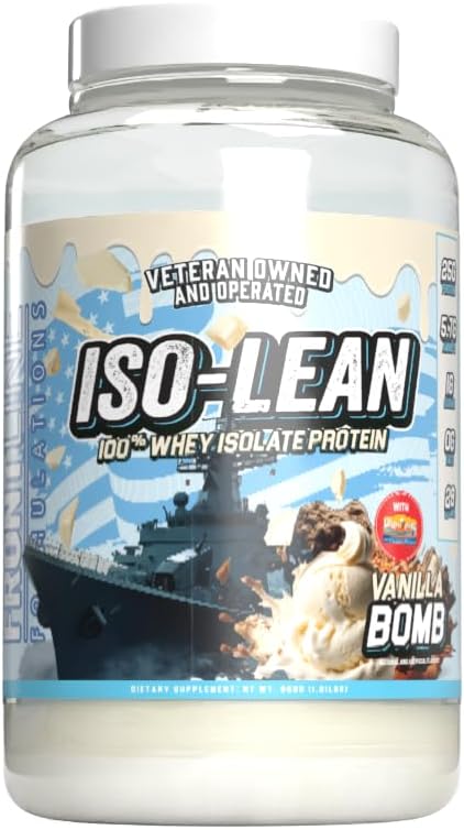 Isolean, 100% Whey Protein Isolate, Assorbimento Veloce, Iso Lean, Basso Zucchero, Maximize Recovery, 25 Grammi Per Serving, Veteren Owned and Operated (28 Servings, Vanilla Bean)