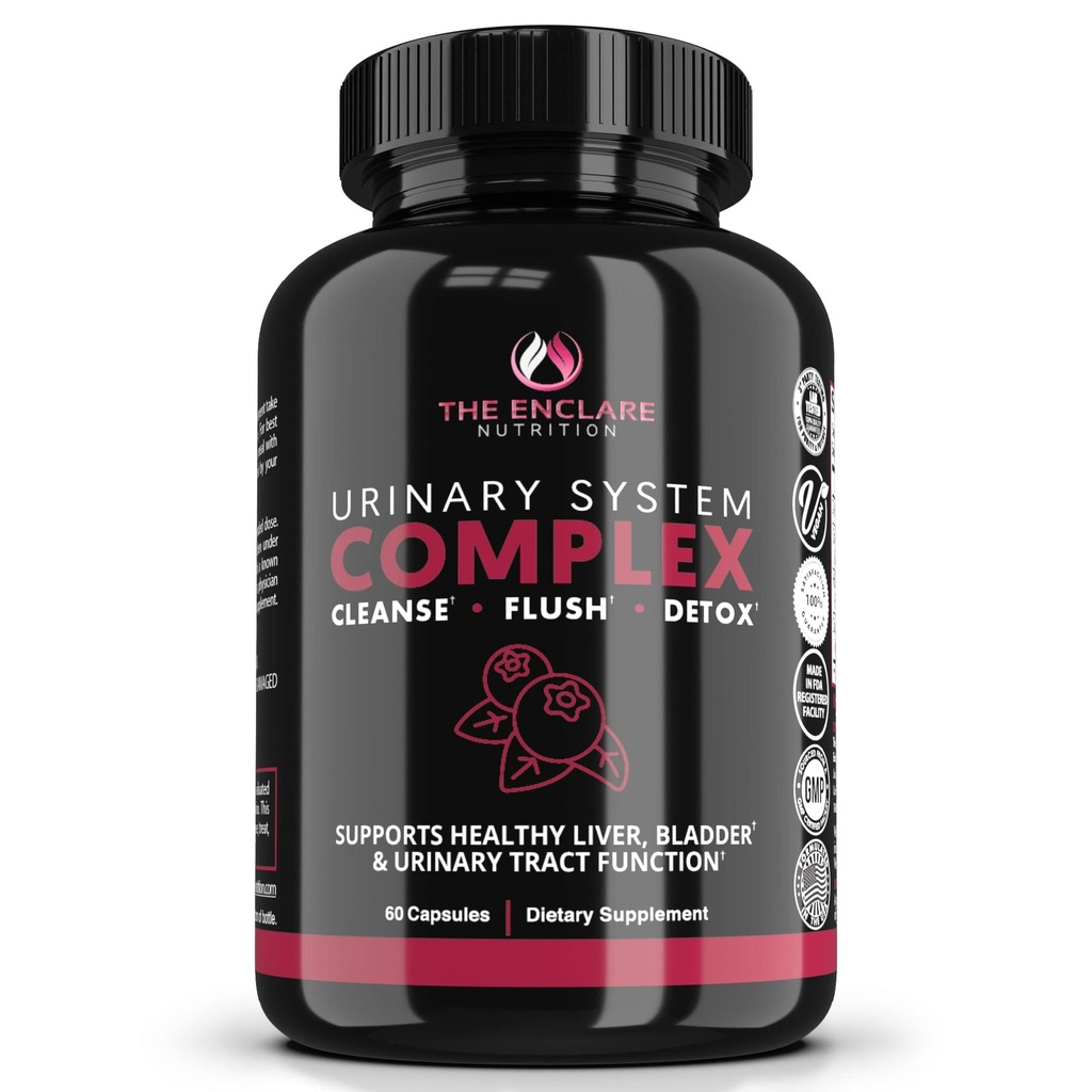 L'ENCLARE NUTRITION D Mannosio con pillole di mirtillo, supporto Urinary Tract Health UTI, rene, vescica, pulizia del fegato, detox. Capsule D-mannose 1000mg, Polvere di succo di mirtillo, Dandelion & Hibiscus