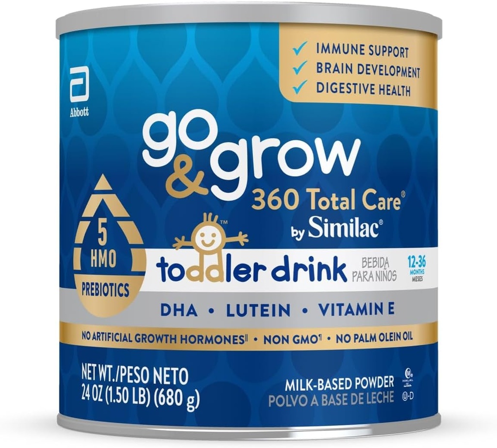 Go & Grow 360 Total Care by Similac Toddler Nutritional Drink, Ha 5 HMO, Polvere, 24-oz Can