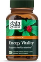 Gaia Herbs Energy Vitality - Integratore di supporto energetico per mantenere livelli di energia sana e stress - con Ginkgo, Ginseng, tè verde e ortica* - 60 Vegan Liquid Phyto-Capsules (20-Day Supply)